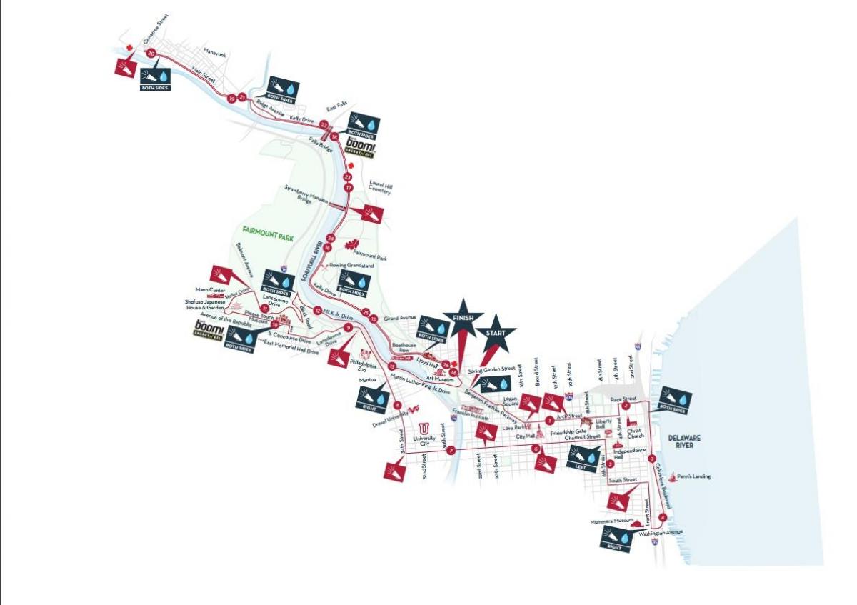 ફિલાડેલ્ફિયા મેરેથોન નકશો 2015